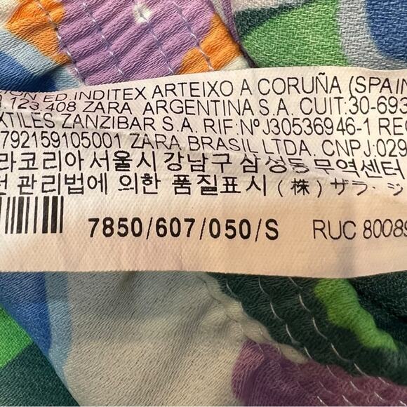 ZARA Pants S Floral Straight Leg Pajama Style Groove Retro Bohemiam Hippie NWOT - Picture 10 of 15